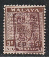 MALAYSIA - NEGRI SEMBILAN : Occupation Japonaise - N°4 * (1942) 5c Brun - Occupazione Giapponese