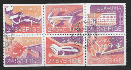 Suède 1989 N°1541/1546 Oblitérés En Feuille Smaland - Usati