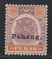 MALAYSIA - PAHANG - N°15 Nsg (1898-99) Tigre : 10c Violet-brun Et Orange - Pahang