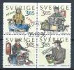 Suède 1996 N°1946/1949 Oblitérés En Bloc De 4 Journée Du Timbre, Jeunes - Gebraucht