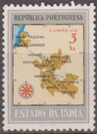 ÍNDIA - 1957,  Carta Geográfica De Damão.  3 R.  (*) MNG  MUNDIFIL  Nº 459 - Portugees-Indië