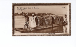 Chromo SOUDAN En Pirogue Sur Le Bani Missionnaire Colonies Françaises Afrique Chocolat Suchard TB 139 X 59 Mm 2 Scans - Suchard