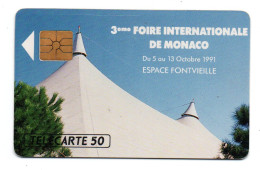 MONACO -- MONTE CARLO -- Monégasque -- Télécarte Phonecard - 50 Unités FICOMIAS 3ème Foire Internationale De Monaco 1991 - Monaco