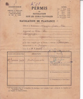 SAIGON : Permis De Navigation Sur Les Voies Fluviales Navigation De Plaisance Cochinchine 1943 Indochine Vietnam - Sonstige & Ohne Zuordnung