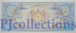 BHUTAN 1 NGULTRUM 1981 PICK 5 PREFIX A/1 UNC GOOD SERIAL NUMBER "A/1 3344888" - Bhutan