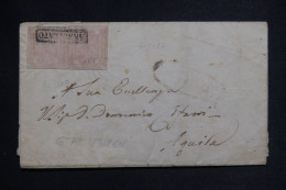 ITALIE - Affranchissement Non Dentelés X 2 Sur Lettre Pour Aguila - L 149786 - Naples