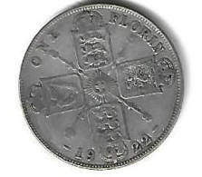 *great Britain 1 Florin  1922   Km 817a  Fr+ - J. 1 Florin / 2 Schillings