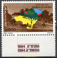 328337 MNH ISRAEL 1985 CENTENARIO DE GEDERA - Ongebruikt (zonder Tabs)