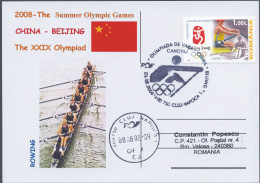 COV 62 - 465 ROWING, Olympic Games China, Romania - Cover - Used - 2008 - Aviron