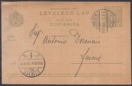 ⁕ Hungary - Ungarn 1907 ⁕ ZENGG / SENJ - FIUME Levelező-lap, Magyar Kir. Posta 5 Filler Dopisnica ⁕ Postal Stationery #7 - Entiers Postaux