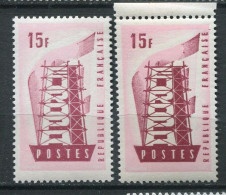 26172 FRANCE N°1076** 15F Europa : Deux Nuances  1956  TB - Unused Stamps
