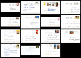 95729 - Lot De 15 Courriers Lettres Enveloppes De L'année 2019 Divers Affranchissements En EUROS - Briefe U. Dokumente