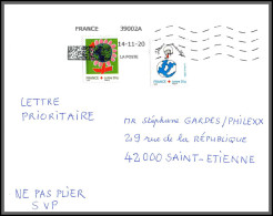 95829 Aux-aussat Gers Pour St Etienne Loire 4/11/2020  Lettre Cover Période Du Second Confinement COVID  - Storia Postale