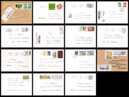95898 - Lot De 15 Courriers Lettres Enveloppes De L'année 2018 Divers Affranchissements En EUROS - Storia Postale