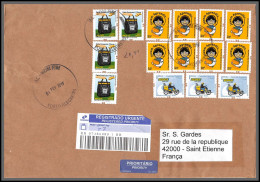 95997 Brésil Brazil Lettre Recommandé Cover Bel Affranchissement Porto Alegre 2019 Pour St Etienne Loire - Storia Postale