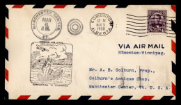 CANADA PRIMER VUELO 1930 EDMONTON A WINNIPEG INDIGENA EN CANOA NATIVO AMERICANO - Indios Americanas