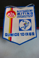 GLIWICE 10.IX.69 1969 SZS MITING MIEDZYNARODOWY SPORT Flag Pennant - Bekleidung, Souvenirs Und Sonstige