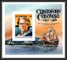 80568c St Vincent Y&t N°24 A Christophe Colomb 500th Anniversary 1986 Neuf ** MNH Columbus Colombo Imperf Non Dentelé - Christophe Colomb