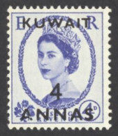 Kuwait Sc# 125 MH 1956 4a Surcharged Overprint - Kuwait