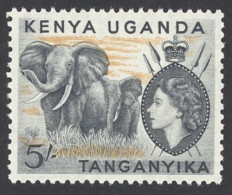 Kenya, Uganda, Tanzania Sc# 115 MNH 1954-1959 5sh Elephants - Kenya, Oeganda & Tanzania