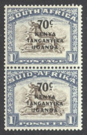 Kenya, Uganda, Tanzania Sc# 89 MH Vert Pair 1941-1942 5c-70c Overprint - Kenya, Ouganda & Tanzanie
