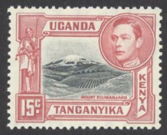 Kenya, Uganda, Tanzania Sc# 72 MH 1943 15c Carmine & Gray Black Definitives - Kenya, Oeganda & Tanzania