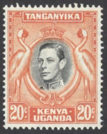 Kenya, Uganda, Tanzania Sc# 74 MH 1942 20c Definitives - Kenya, Ouganda & Tanzanie