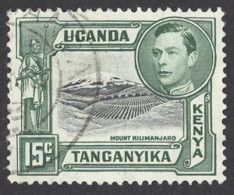 Kenya, Uganda, Tanzania Sc# 73 Used 1952 15c King George VI Scenes  - Kenya, Oeganda & Tanzania