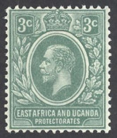 Kenya, Uganda, Tanzania Sc# 2 MH 1921 3c King George V - Kenya, Ouganda & Tanzanie