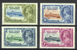 Kenya, Uganda, Tanzania Sc# 42-45 MH (a) 1935 Silver Jubilee Issue - Kenya, Uganda & Tanzania