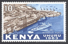 Kenya Sc# 13 MNH 1963 10sh Mombasa Port - Kenya (1963-...)