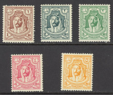 Jordan Sc# 199-203 MH 1942 1m-5m Amir Abdullah Ibn Hussein - Jordanie