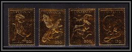 80714 Tanzania Tanzanie 1996 OR Gold Stamps TB Neuf ** MNH Prehistorics Dinosaures Dinosaurs Diplodocus Tyrannosaurus - Tanzanie (1964-...)