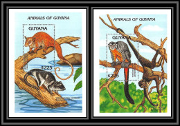 80915b Guyana Mi N°202/203 Wolly Opossum Night Monkey Douroucouli Ape TB Neuf ** MNH Animaux Animals 1992 - Apen