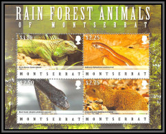 80939 Montserrat Mi N°1476/1479 Rain Forest Animals Snake Iguana Agouti Serpent Iguane Neuf ** MNH Animaux Animals 2009 - Serpents