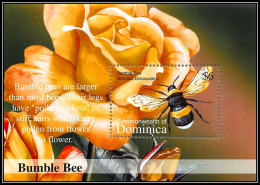 80988 Dominica Dominique Mi BF N°231 Bumble Bee Bourdon ** MNH  Insectes (insects) Roses - Abeilles