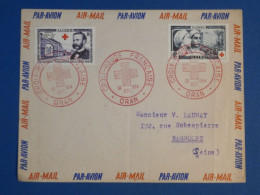 DH22 ALGERIE    BELLE LETTRE CROIX ROUGE ORAN  1954 A  BAGNOLET + AERIEN + SURCHARGES  +AFF. INTERESSANT++++ - Brieven En Documenten