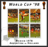 81235b Lesotho BF N°1234/1239 Argentina Holland 1978 Mexico World Cup France 1998 TB Neuf ** MNH Football Soccer - Lesotho (1966-...)