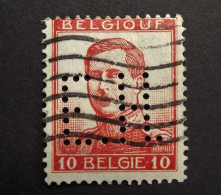 België - Belgique - Perfin Perforé - E. H. - Papeteries Génerales Belges Ed. Haseldonckx & Cie Brussel -  Cancelled - 1909-34