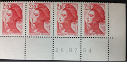 Belle Variété N°2319ù** Griffe Qui Augmente à Chaque Timbre,à Coté De La Faciale Daté 26-07-1984 - Unused Stamps