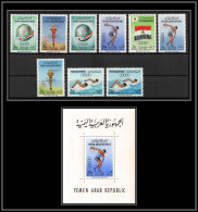 Nord Yemen YAR - 3808z N°359/367 A + Bloc 27 TOKYO 1964 Jeux Olympiques Olympic Games Neuf ** MNH Discus - Yémen