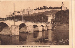 FRANCE - Chinon - Le Pont Et Vue Générale Du Château - Carte Postale Ancienne - Chinon