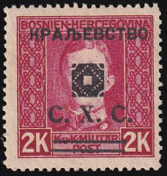 BOSNIA AND HERZEGOVINA - Trial Overprint From Series Mi.No. 33/50 On Stamp With Image Of Karlo / 2 Scan - Bosnia And Herzegovina