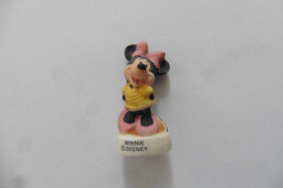 Fève Mate Porcelaine Dessins Animés Disney - Souris Mickey Mouse - Minnie - Disney