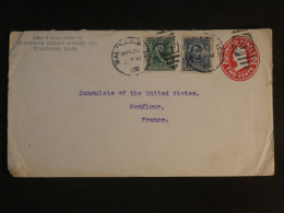 DH22 ETAT UNIS    BELLE  LETTRE  1926 WALTMAN   A  HONFLEUR  FRANCE  + +AFF. INTERESSANT++++ - Covers & Documents