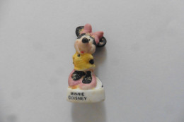 Fève Mate Porcelaine Dessins Animés Disney - Souris Mickey Mouse - Minnie - Disney