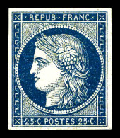 * N°4a, 25c Bleu Très Foncé, Très Jolie Nuance, Grande Fraîcheur. SUPERBE. R.R. (signé/certificat)  Qualité: *  Cote: 92 - 1849-1850 Ceres