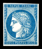 ** N°4d, 25c Bleu, Impression De 1862, Fraîcheur Postale. SUP (certificat)  Qualité: ** - 1849-1850 Ceres