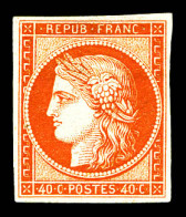 * N°5A, 40c Orange, Frais. TTB. R. (signé Brun/Scheller/certificat)  Qualité: *  Cote: 4000 Euros - 1849-1850 Cérès