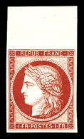 ** N°6f, 1F Carmin, Impression De 1862, Bord De Feuille Supérieur, Fraîcheur Postale. SUP (certificat)  Qualité: ** - 1849-1850 Ceres